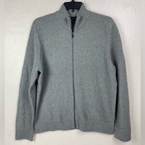 INC International Concepts Men's XL Gray Full Zip Ribbed Cardigan Sweater golf